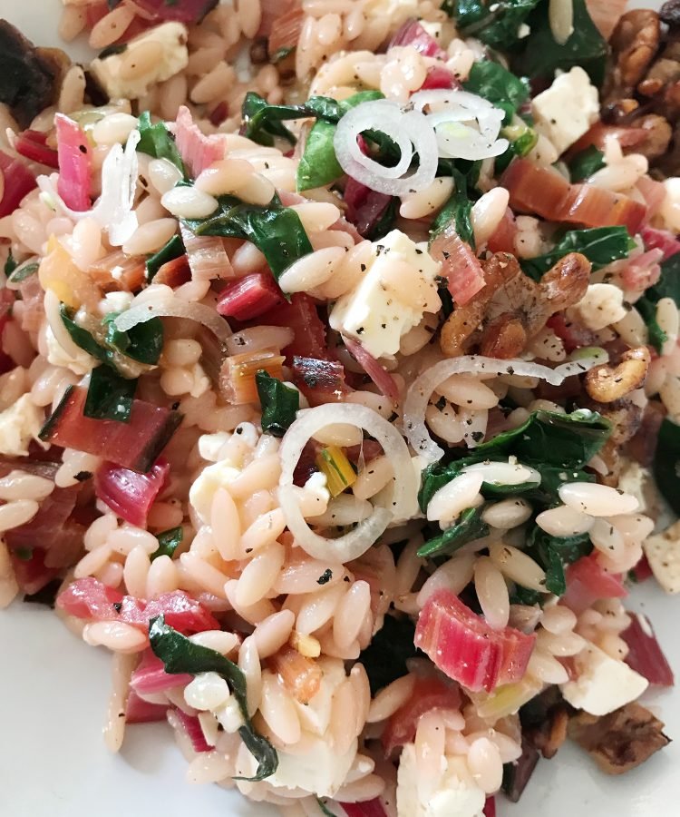 Rainbow chard with orzo
